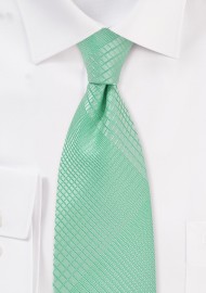 Geometric Plaid Tie in Bright Mint Color
