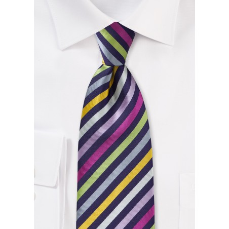 Striped Multi-Colored Kids Length Tie