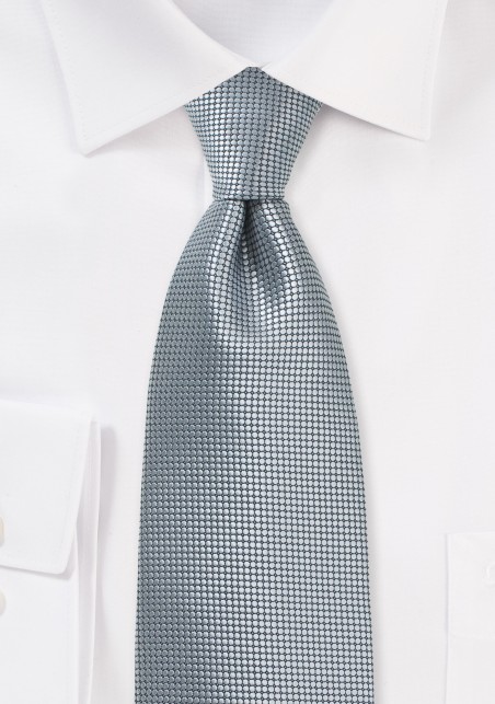 Extra Length Tie in Metallic Silver