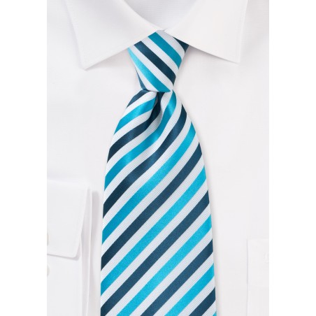 Comtemporary Blue Striped Kids Tie