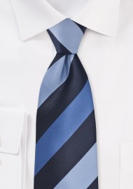 Wide Striped Tie in Blue Tones