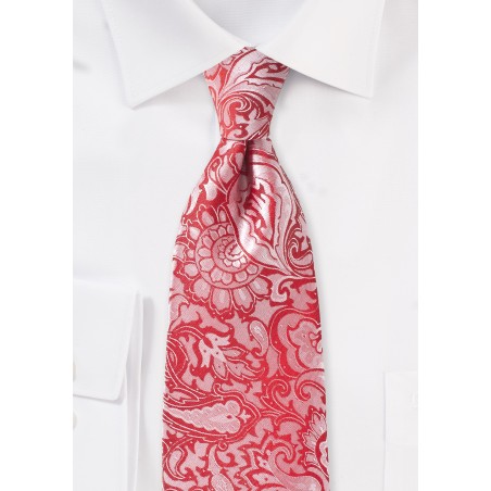 Paisley Tie in Vivid Poppy