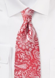 Paisley Tie in Vivid Poppy