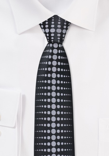 Modern Skinny Tie in Black and Grey