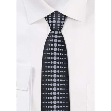 Modern Skinny Tie in Black and Grey