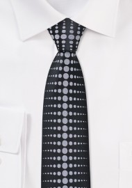 Modern Skinny Tie in Black and Grey