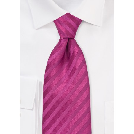 Raspberry Pink Striped Tie