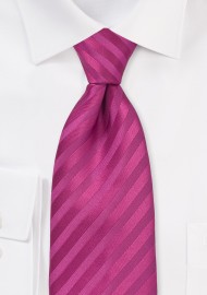 Raspberry Pink Striped Tie