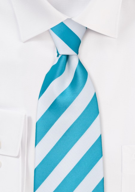 Mermaid Teal and White Tie for Kids