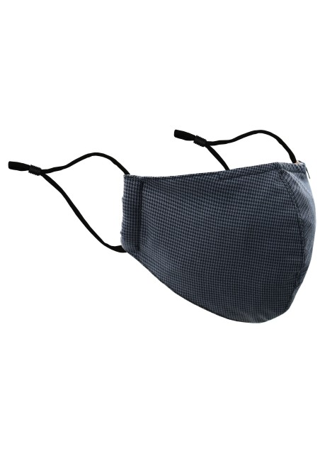 Charcoal Houndstooth Check Mask