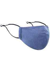 Blue and White Houndstooth Check Mask