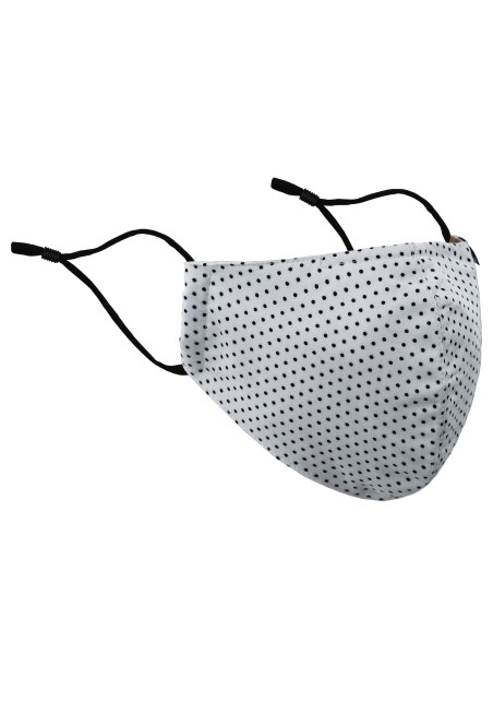 Silver and Black Polka Dot Face Mask