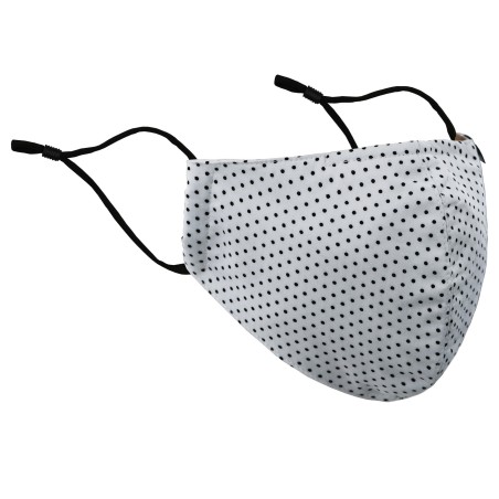 Silver and Black Polka Dot Face Mask