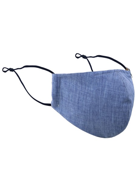 Sky Blue Linen Weave Face Mask