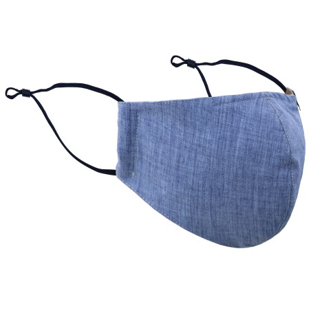 Sky Blue Linen Weave Face Mask