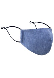Sky Blue Linen Weave Face Mask