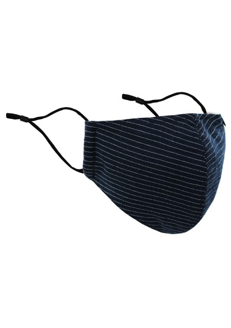 Pin Stripe Face Mask in Black