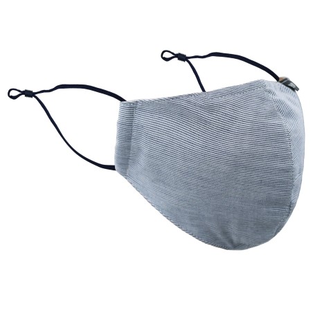 Mille Stripe Mask in Silver and Ivory
