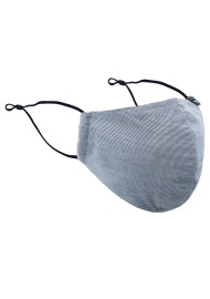 Mille Stripe Mask in Silver and Ivory