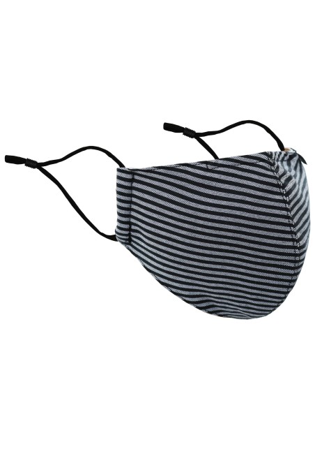 Black and Charcoal Striped Mask