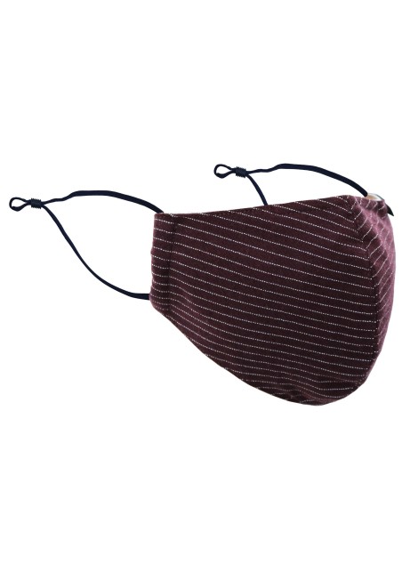 Pin Stripe Face Mask in Merlot Red