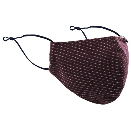 Pin Stripe Face Mask in Merlot Red
