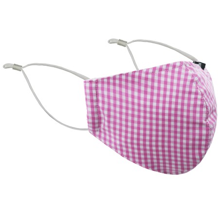 Pink Gingham Check Mask