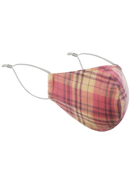 Madras Plaid Mask in Orange and Peach