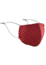 Cherry red fabric face mask with filter