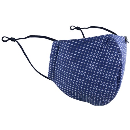 designer fabric face masks by BYOM in navy with star print