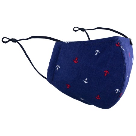 navy nautical print face mask