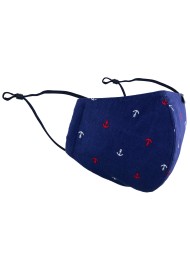navy nautical print face mask