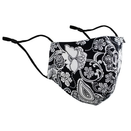 Black and White Bandana Paisley Face Mask