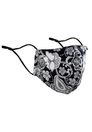 Black and White Bandana Paisley Face Mask