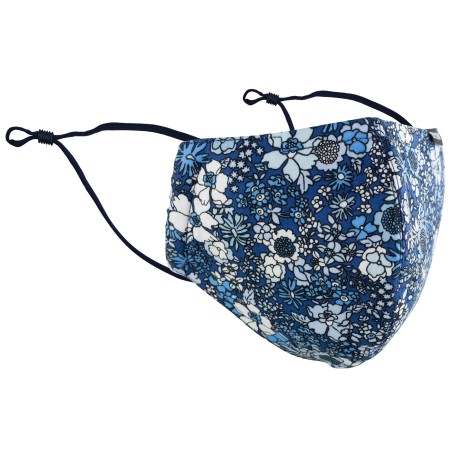 Blue Summer Floral Print Filter Face Mask