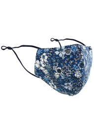 Blue Summer Floral Print Filter Face Mask