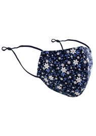 Fun Floral Print Filter Mask in Navy
