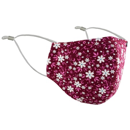 Wine Red and Pink Floral Face Mask