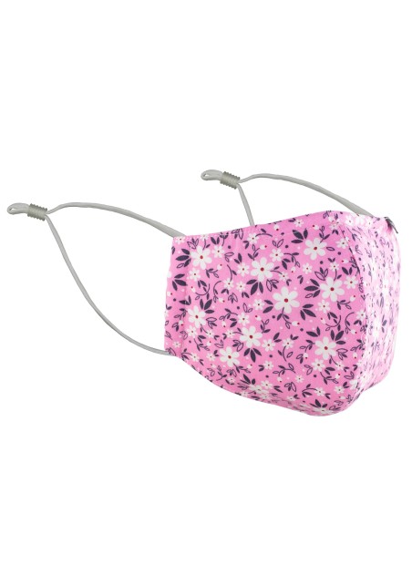 Pink Summer Flower Print Face Mask