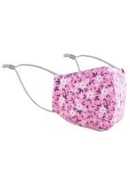 Pink Summer Flower Print Face Mask