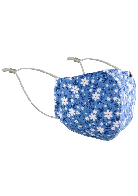 Sky Blue Floral Face Mask with Filter