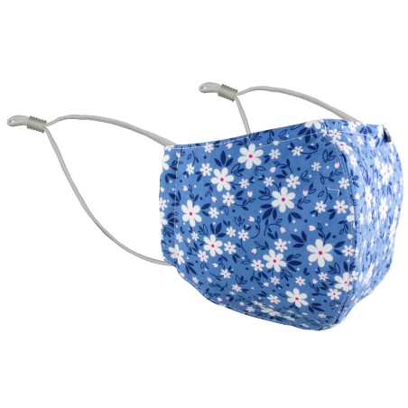 Sky Blue Floral Face Mask with Filter