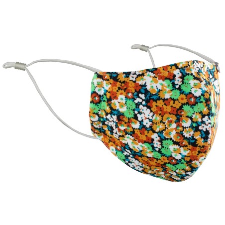 Orange and Mint Floral Cotton Mask