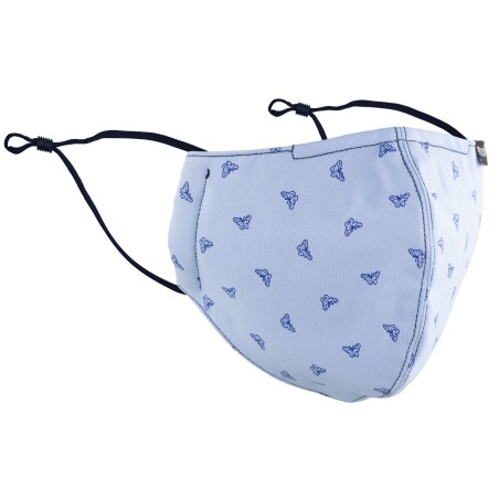 Light Blue Cotton Face Mask with Butterflies