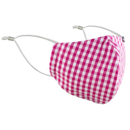 Gingham Check Cotton Mask in Pink