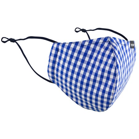 Gingham Check Cotton Mask in Royal