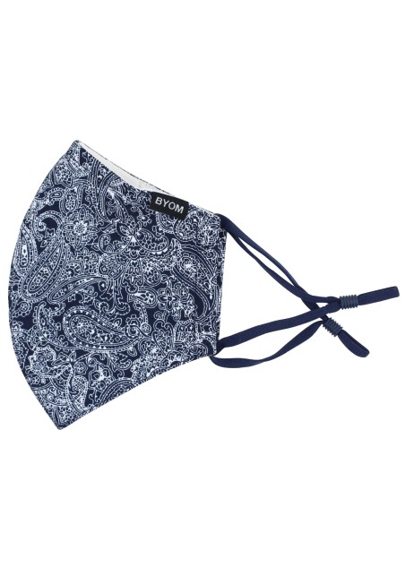 bandana paisley print face mask in cotton with filter flat