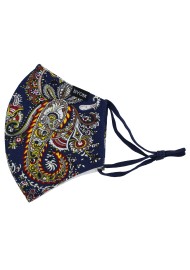 Vintage Paisley Filter Mask in Navy Blue