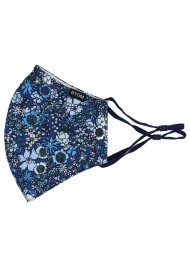 Blue Summer Floral Print Filter Face Mask