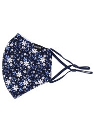 Fun Floral Print Filter Mask in Navy